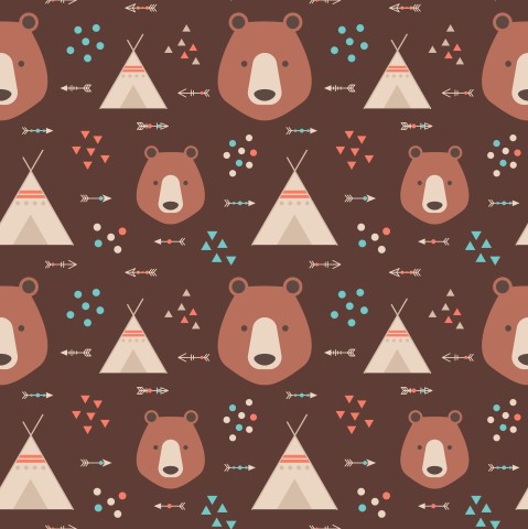 Satin Cotton Bears and Tipis