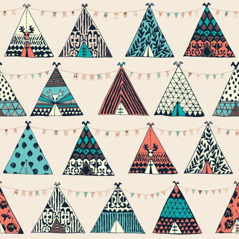 Jersey pattern with tipis on it