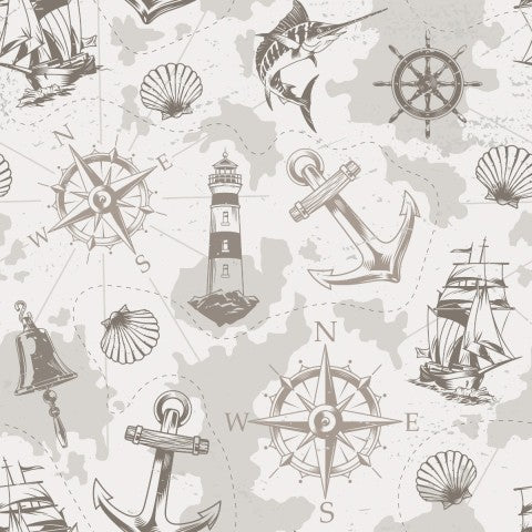 Canvas cotton a vector of nautical objects