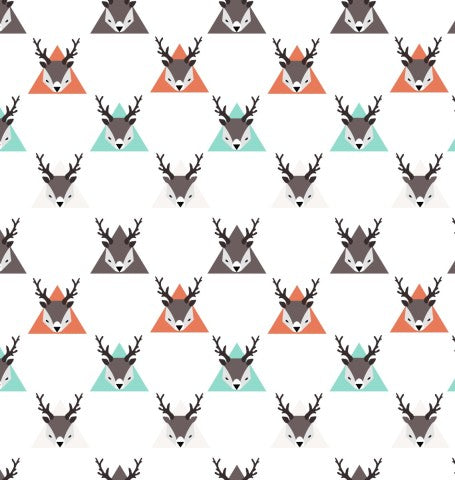 Satin cotton deer heads and triangles