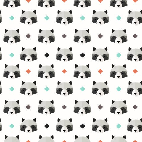 Tissu imperméable avec des ratons laveurs dessus