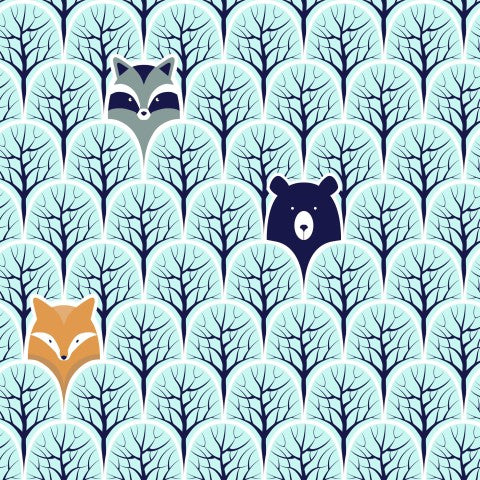 Panama pattern with bears and trees