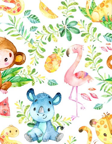 SoftShell watercolor jungle animals