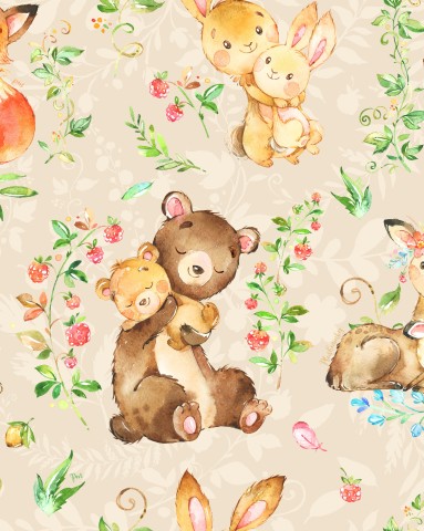 Muslin cute animals and flowers
