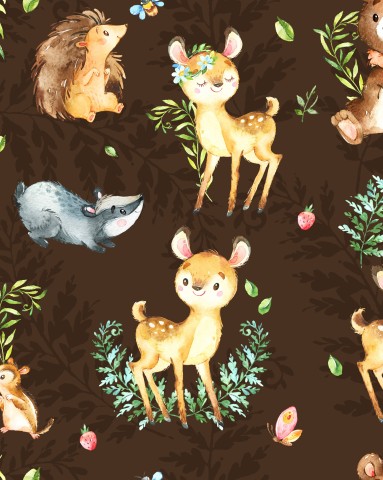 Canvas cotton a vector of forest animals