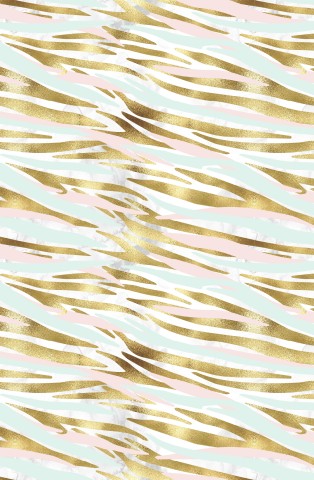 Muslin med et guld- og lyserødt zebrastribet stofmønster