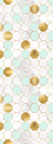 Satin cotton golden and white circles