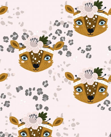 Muslin deer heads and flowers