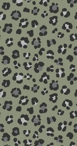 Canvas cotton leopard print on a green background