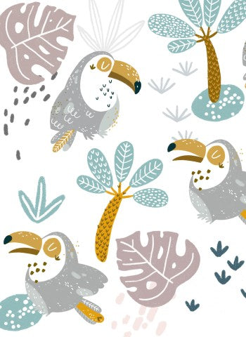 French Terry Toucans and Palm Trees
