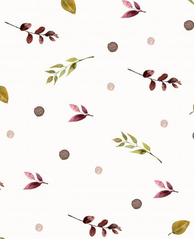 Waterproof fabric watercolor leaves