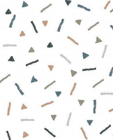 Geometrische vormen van canvaskatoen op een witte achtergrond