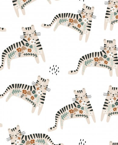 Raso di cotone con una simpatica tigre