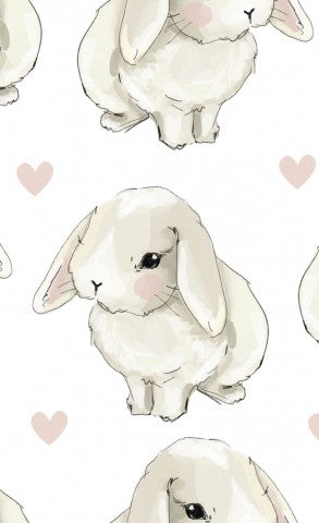 Muslin with a sweet white rabbit