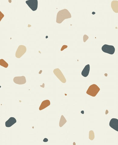 Rib jersey pattern of pebbles on a beige background