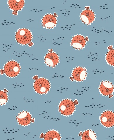 satin cotton fish on blue background vector