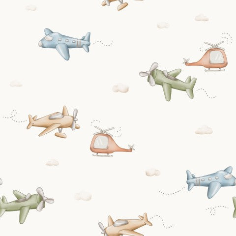 Toteuta unelmasi Canvas Cotton Aircrafts -kankaalla, luonnonvalkoinen, 16x16 cm! Yhteensopivaa puuvillakangasta metreittäin projektioosi sopivaksi.