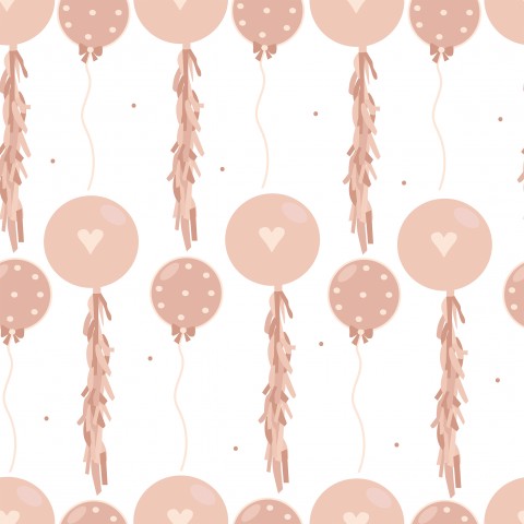 French Terry pink balloons and hearts