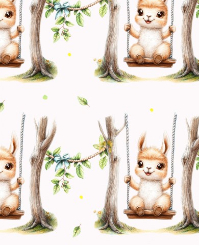 Musselin niedlichen Tieren auf einer Schaukel