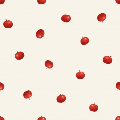 Näher zu perfekten Modellen: Canvas Baumwolle Apples 20x20 Off White, 1m - Stoff für deine Kreativität!