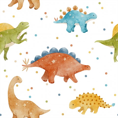 Vedenpitävä kangas akvarelli dinosaurukset