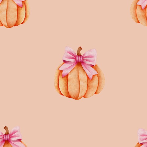 Zucche acquerellate in French Terry con fiocchi