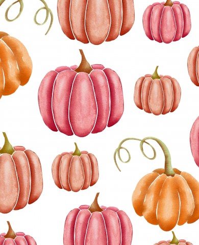 Rib Jersey Watercolor Pumpkins