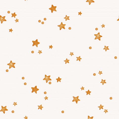 Stelle dorate in mussola su sfondo bianco