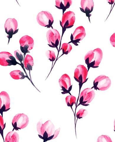 Motif aquarelle SoftShell avec des fleurs roses