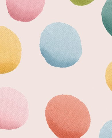 SoftShell a colorful polka dot pattern on a light pink background