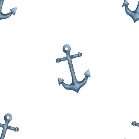 Motif en mousseline d'une ancre sur fond blanc