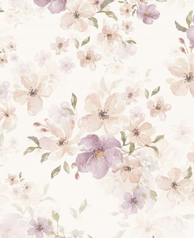 Jersey eine Blumentapete mit rosa und lila Blumen