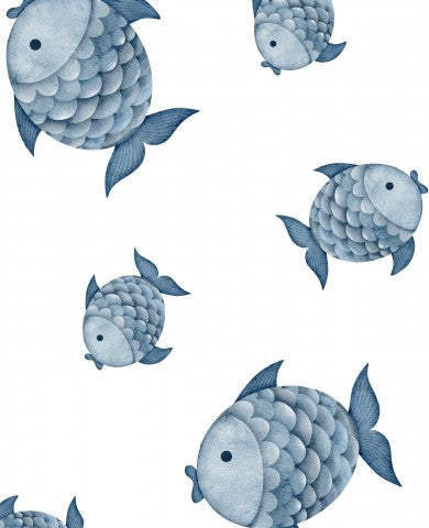 Satin Cotton Watercolor Fish