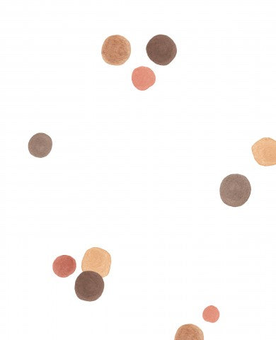 Muslin a white background with dots in different colors