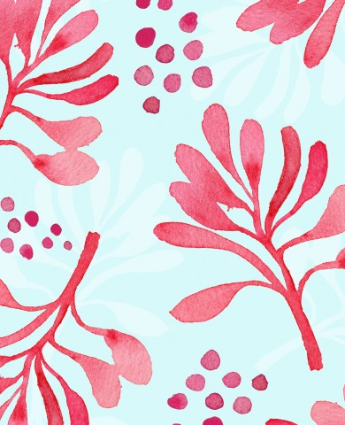 SoftShell watercolor pattern with red leaves and berries