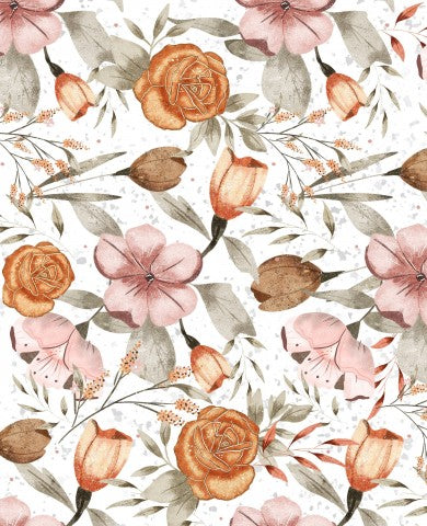 Wasserdichter Stoff Aquarellblumen und -blättern