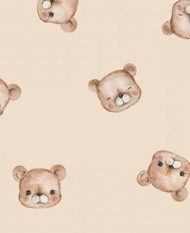 SoftShell a teddy bear pattern on a beige background