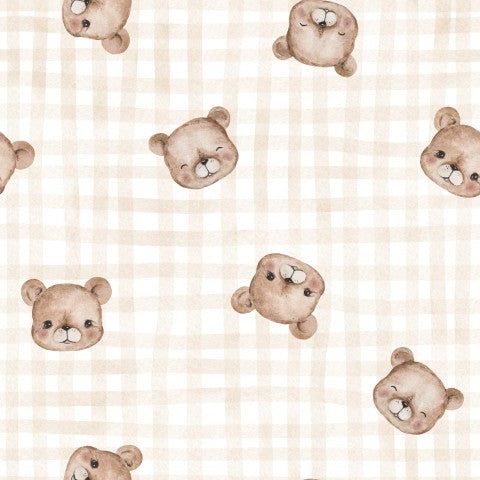 SoftShell a pattern of teddy bears on a checkered background