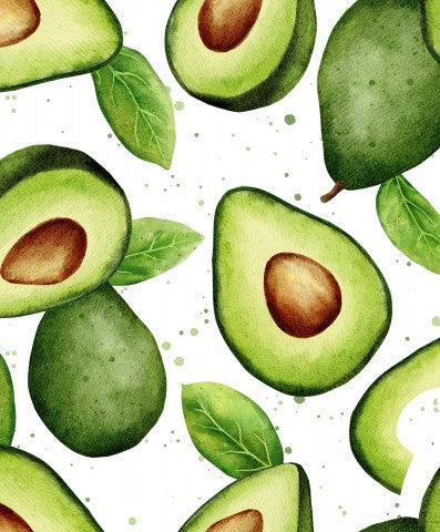 Jersey watercolor pattern with avocados