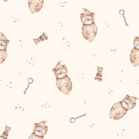 French Terry Teddybären und Schlüsseln