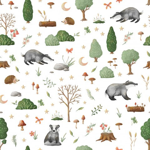 Rib Jersey Animals in the Forest