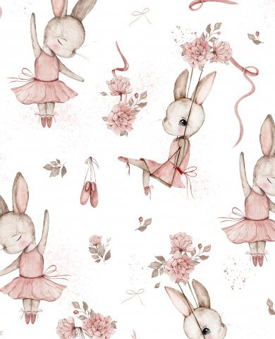 Jersey watercolor bunnies and flowers