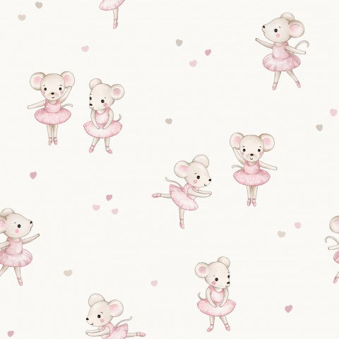 Nähen Sie Ihre Träume wahr - mit Canvas Baumwolle Ballerina Mouse OffWhite 14x14cm! Günstige, weiche und feinporige Baumwolle für Ihre nächste Bastelanlage ode