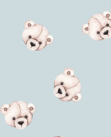 Jersey ein Muster aus Teddybären auf hellblauem Hintergrund