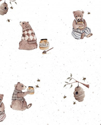 Wasserdichter Stoff Teddybären und Bienen