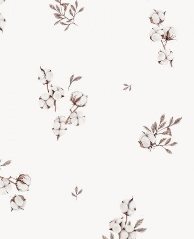 Jerseymønster af blomster og blade på en hvid baggrund