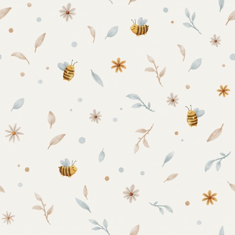 Abeilles et fleurs SoftShell sur fond blanc
