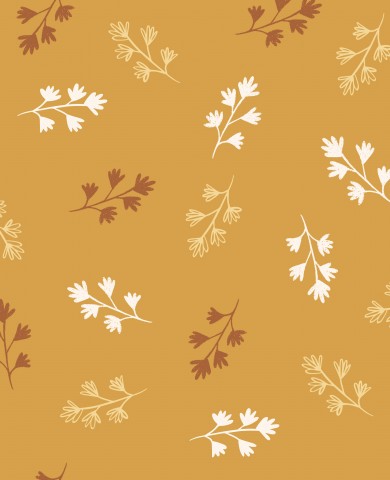 French Terry leaves on yellow background