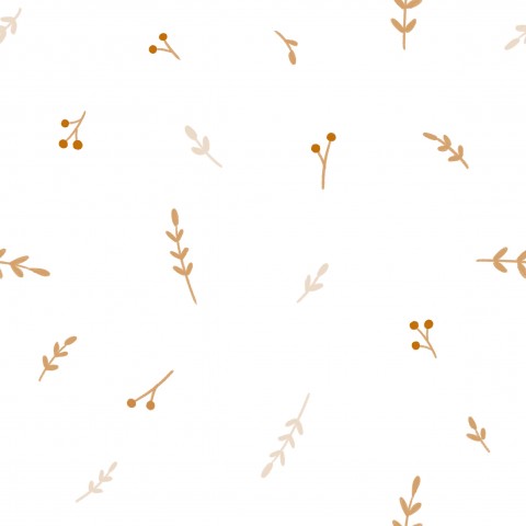 French Terry leaves and berries on a white background