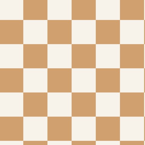 Satin cotton a brown and white check pattern
